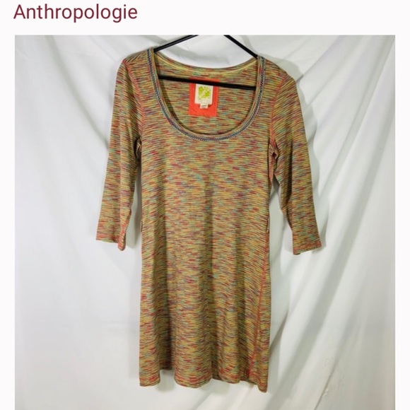 ANTHROPOLOGIE C. KEER Rainbow Paintbox Tunic Dress - Picture 2 of 8